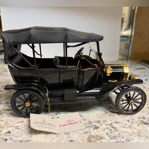 Franklin Mint Black and Gold Model T Car Decor